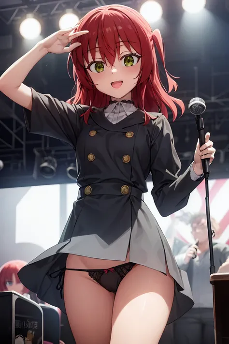 room, 1 Girl, Highest quality, Ultra-high resolution, Long Hair, Redhead, Green Eyes,Sailor suit、mini skirt, Looking at the audience, Small breasts, Are standing, throw, slim body,  body, , smile, Open your mouth,Panty shot,Cute Panties