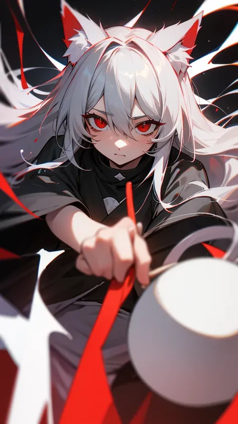 Highest quality　I have long hair　Gray Hair　Raw salt Noah　Red eyes　I dont have anything　Odd Eye　kind　Cat ear　　