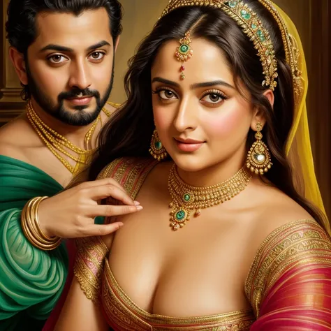 Looks like Anushka Shetty, Masterpiece, Best quality, high clarity eyes, critically flawless,sharp picture, Full portrait, High pixels, perfect face, perfect eyes, beautiful face, perfect hands,perfect fingers, in Peter Paul Rubens style, by Peter Paul Rub...