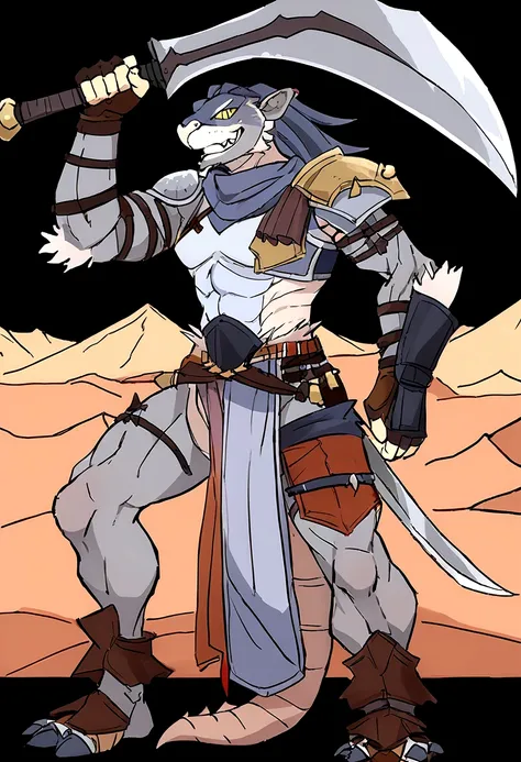  
Solo Sexy anthro scalie dragon male mercenary medieval solider, slim endomorph muscular handsome model male apperance, sword scars, worn out rusty skimpy armament, low on hips heavy leather belt, old very worn out skimpy dirty linen material jockstrap, o...