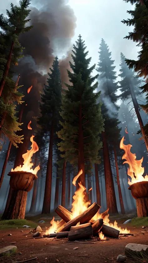 Fire in the forest
