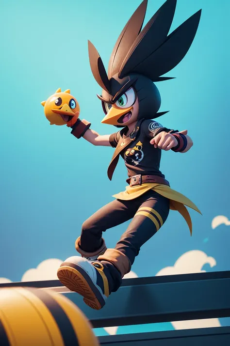 create a BRAWL STARS style game character where the character is a BRAWL STARA style roadrunner bird