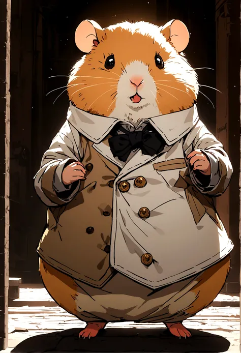 a hamster in clothes