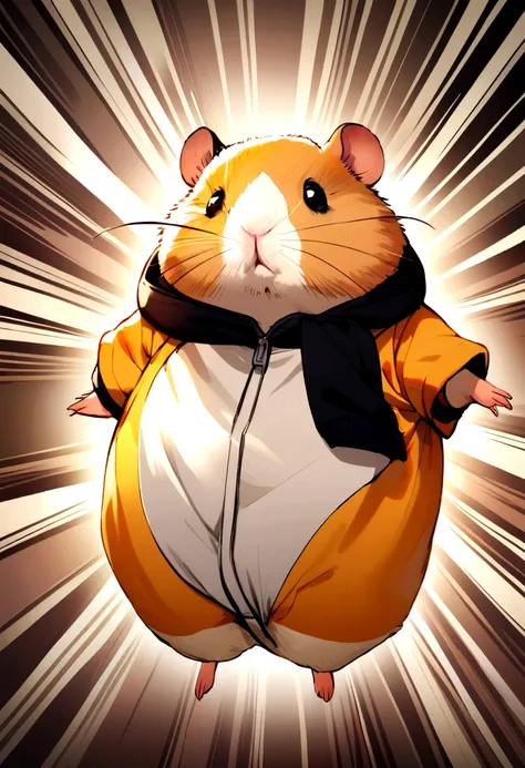 a hamster in clothes