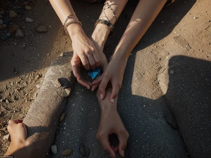 Eternal bond: A visual representation of a couple holding hands, surrounded by symbols of eternity and unity, capturing the idea of love forever.