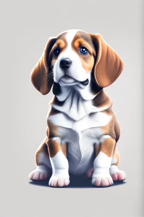 Beagle, Puppy, t shirt design, rzminjornada, vectorial art, White background