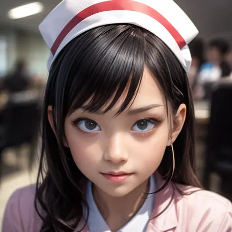 StandingFullBody, (KAWAII girls in Kidzania) trying on a Nurse uniform, extremely detailed eyes and face, beautiful detailed lips, longeyelashes, intricate costume details, realistic lighting, warm color tones, (best quality,4k,8k,highres,masterpiece:1.2),...