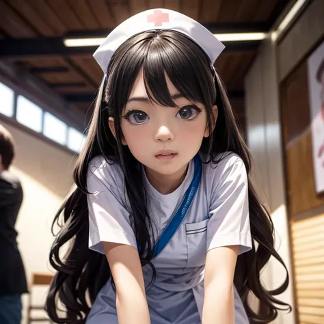 StandingFullBody, ((KAWAII girls in Kidzania Tokyo)) trying on a Nurse uniform, extremely detailed eyes and face, beautiful detailed lips, longeyelashes, intricate costume details, realistic lighting, warm color tones, (best quality,4k,8k,highres,masterpie...