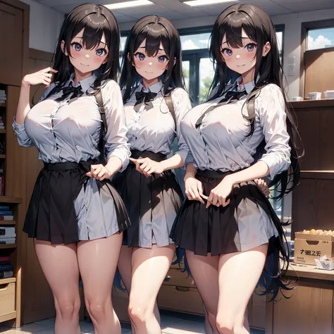 Anime girl in uniform taking a photo in her room, ecchi anime style, anime moe art style, soft anime cg art, anime girls, Kantai Collection Style, ecchi style, realistic , Ecchi, a hyperrealist , a hyperrealist , cute anime high school girl, realistic 3d a...