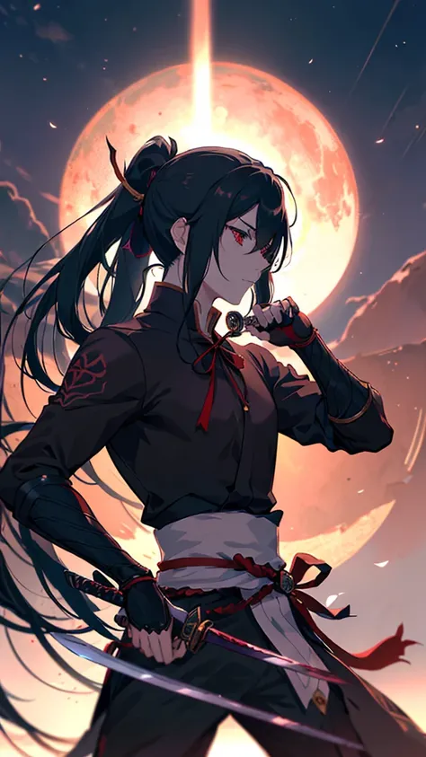 Holding a sword in his hand、Anime girl in black shirt, itatchi uchiha, knife, she is holding a knife sword, Anime-style characters, unsheathing her knife, akatsuki akira, By Ren, Maid, Anime-style artwork, kunoichi, holding knife, Anime characters, yuyushi...