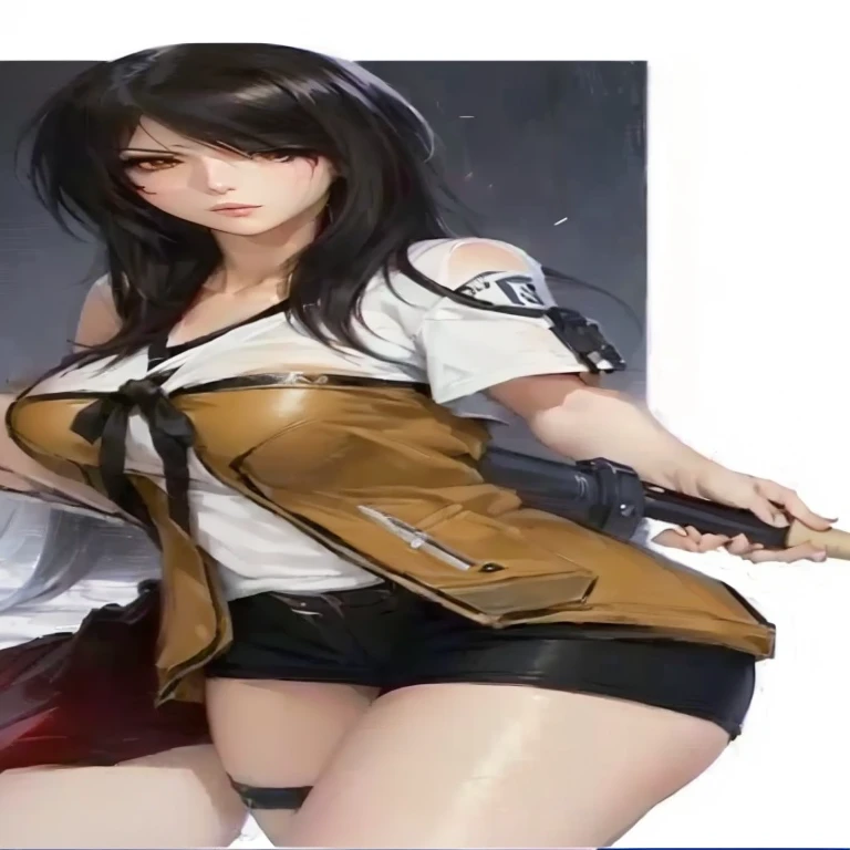 anime girl with a baseball bat in her hand and a shirt on, tifa lockhart portrait, portrait of tifa lockhart, tifa lockheart, tifa lockhart, tifa, seductive tifa lockhart portrait, glamorous tifa lockheart, character art closeup, extra detail, tifa lockhar...