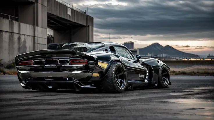 ((dodge viper gts-r)), ((jonsibal design works body kit)), ((rear wing spoiler)), blacked out, front bumper splitters, side skir...