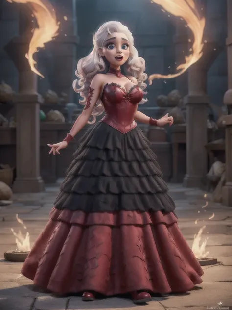 lattin skin Targaryen, drag queen, dress, dragon, beauty hair, fashion dress, Meleys, Black and red, fighting pose