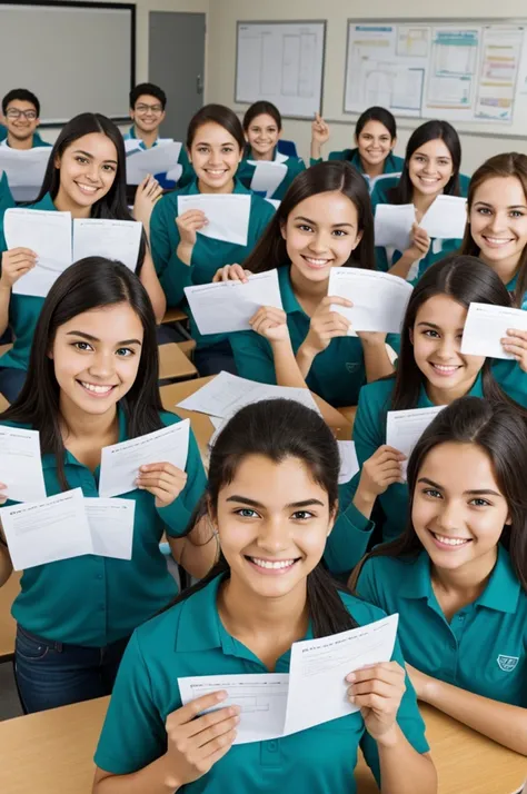 Draw accounting students, smiling while holding their calcilators, numbers swimming around them. 