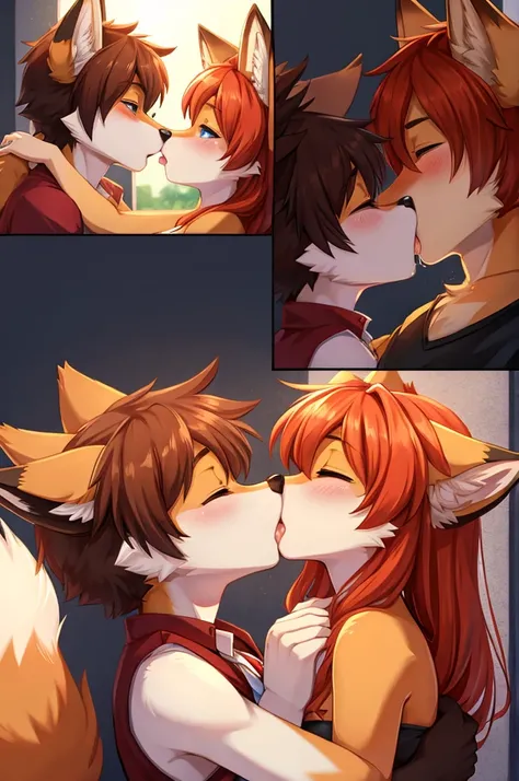 Dog Boy and Fox Girl，(Deep Kiss)