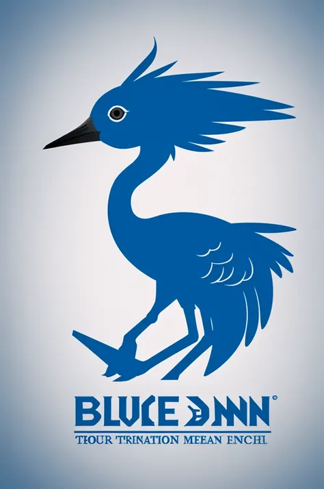 Blue crane transportation logo 
