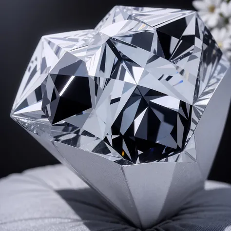 Image of a large diamond, the background in black colors, white and gray. Colors in written neoan "The Diamonds of Nightshade High", flowers decorate the diamond.