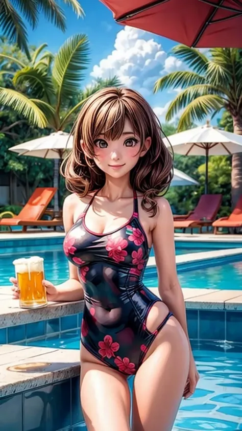 Pool 、Beer 、Beauties in swimsuits、Enjoy in your own way