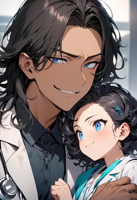 (( straight face picture )) ((best quality)), (Masterpiece)), (details), ( Beautiful colors ) ( ornamentation ) ,doctor ,young man , Tanned skin , black hair,blue eyes ,Shoulder-length hair ,Slightly curly hair , open forehead , suit ,doctor , Smiling.



...