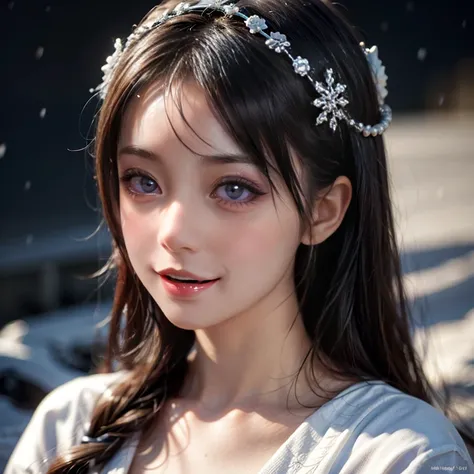 ExtremelyDetailed KAWAII SchoolGirls standing in glowing snow dust, Stunning detailed eyes, beautiful detailed lips, extremely detailed eyes and face, long eyelashes, detailed snow fairy, glowing snowflakes, intricate snowy background, soft blue and silver...