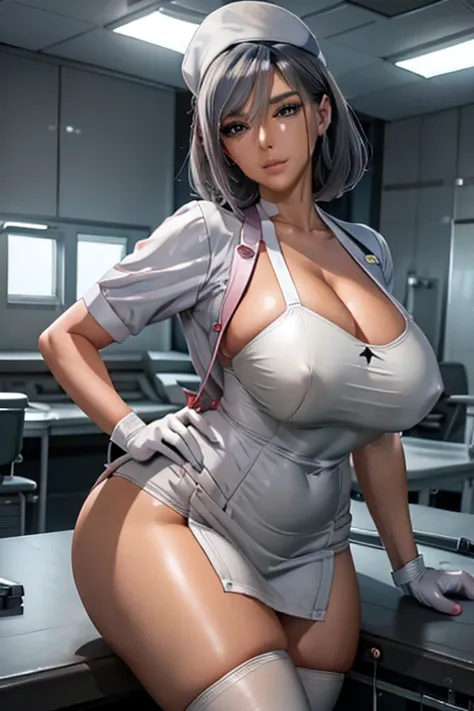 nurse uniform,hospital, latex nurse suit,nurses,busty,elbow gloves,labcoat,grey hair woman,red eyes , gigantic ,medical instruments,asian nurse,two nurses,speculum,examination room,oversize ,big ass ,strap on, lay on table ,legs spreaded,giving birth,gyno ...