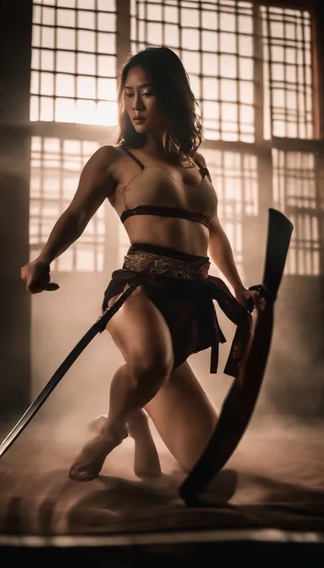 Samurai Swordsman　woman　underwear　Full body sexy