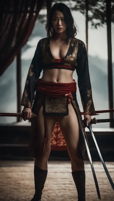 Samurai Swordsman　woman　underwear　Full body sexy