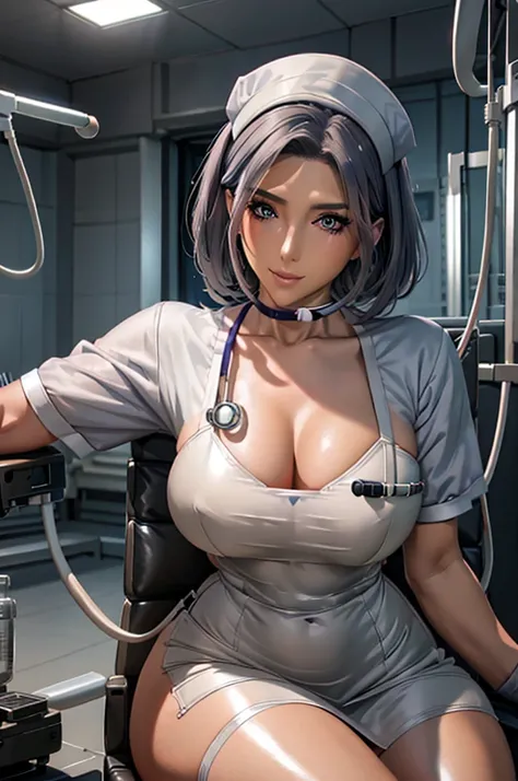 nurse uniform,hospital, latex nurse suit,nurses,busty,elbow gloves,labcoat,grey hair woman,red eyes , gigantic ,medical instruments,asian nurse,two nurses,speculum,examination room,oversize ,big ass ,strap on, lay on table ,legs spreaded,giving birth,gyno ...