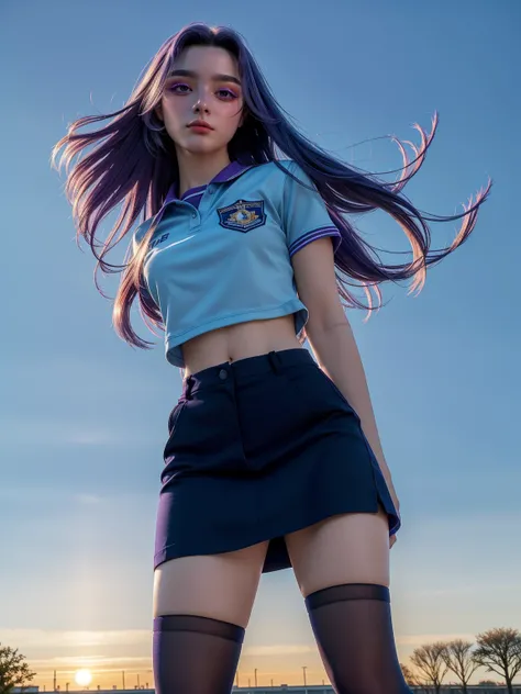 (1 lady), The beautiful, (Best quality at best:1.4), (ultra - detailed), (extremely detailed CG unified 16k), ((masterpiece)), ((best quality)), ((highres)), ((detailed background)), solo, gym woman body, natural lighting, sunset, (ichinose kotomi, amazing...