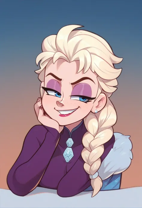 Ralph Bakshi Style, elsa, smug, lewd:4.0