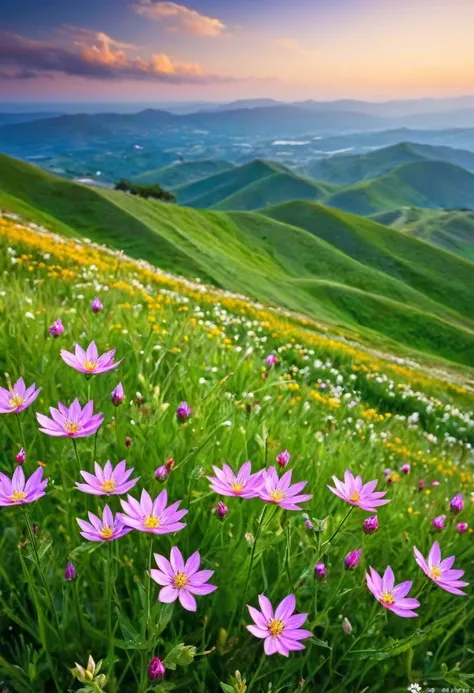 Natural image with hill flower background