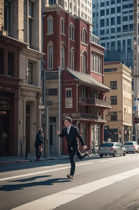 organ running away in the street