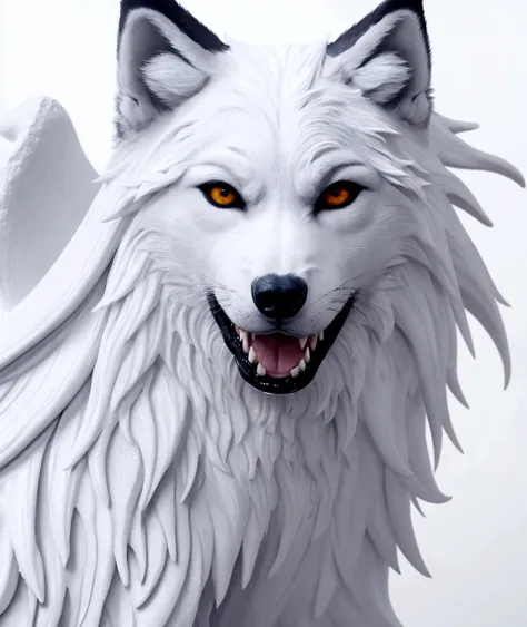 Splash Art, Wolfs Head, ((White background)), Sharp Eye, Magnificent Instagram, Art Station, Splash style color paint, Contour, Very detailed、Very detailed, Unreal Engine, kind, Intricate details, Splash screen, Complementary Color, Fantasy art concept, 8K...