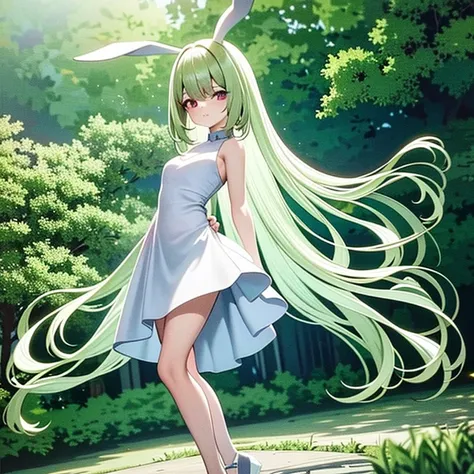 ​masterpiece: teen alice, in the middle of the forest wearing a long white dress, delicate and graceful, dancing, swirling aroun...