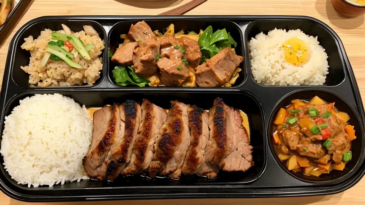 Delicious ginger pork set meal