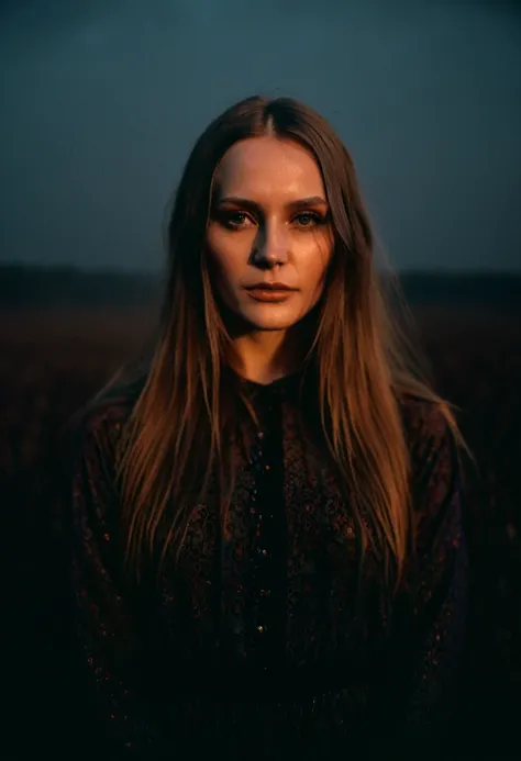 "memories are the water of life" (Misterious mood Soft Lighting Photography), stunning medium format analog photo, TWbabeXL01 beautiful (woman), A beautiful ((evil slavic woman)), pale skin, long dark blond hair, over the shoulde wide view, black over blac...