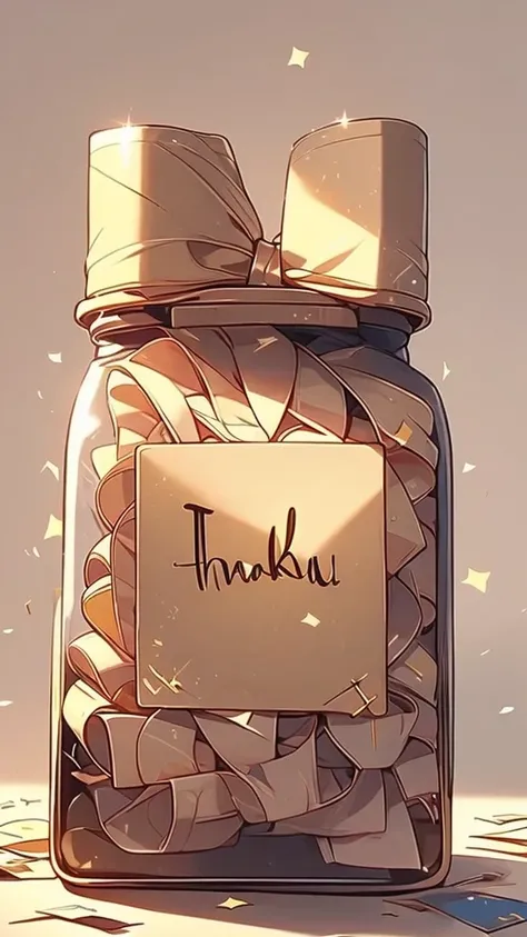 a gold ribbon that says 12,000 thank you in a very large font, no humans, confetti,