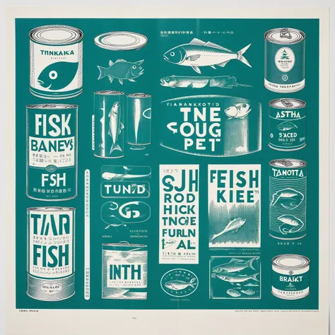 tinned tinned fish branding posters Tanaka Ikko, Reid Miles, modernist, mid century, helvetica, minimal 80s