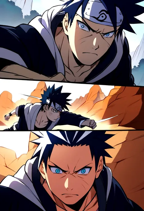 Anime style fight sasuke vs Naruto