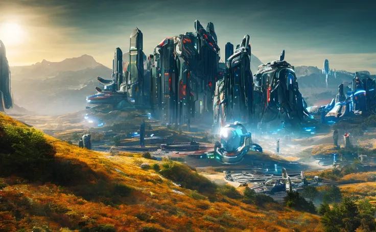 landscape of a futuristic sci fi city, sci fi, ultra realistic, high resolution, city