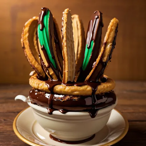 fried snickers dipped in chocolate sauce,food photography,state fair atmosphere,intricate details,warm lighting,shallow depth of field,vibrant colors,mouthwatering,appetizing,tempting,glossy,dripping chocolate,golden brown batter,crisp texture,artistic com...