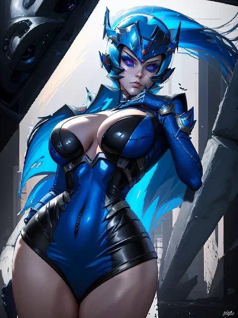 Blue Power Ranger, hurricane ,Sexy goth woman big breast, character sheet,goth makeup, character design,view all sides, full detail different poses with helmet on