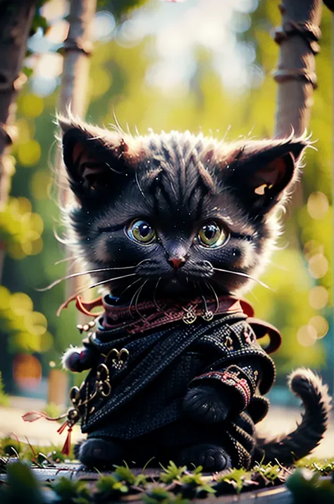 A beautiful cat, realistic, ninja clothes, Siamese cat breed, high quality, extremely detailed, masterpiece, ninja cat