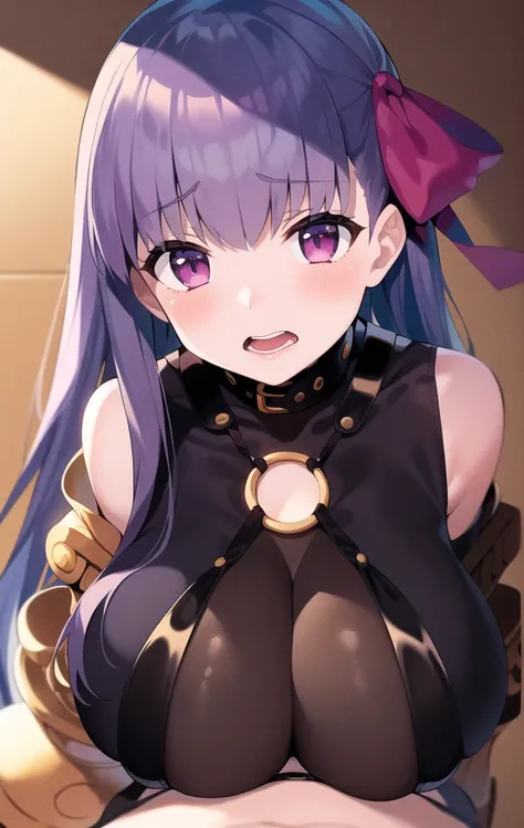 FGO1, 1stClothing, 1girl, hetero, 1boy, cum, paizuri, paizuri under clothes, solo focus, looking at viewer, clothing cutout, open mouth, penis, , clothed female nude male, pov, blush, cum on body, 
 