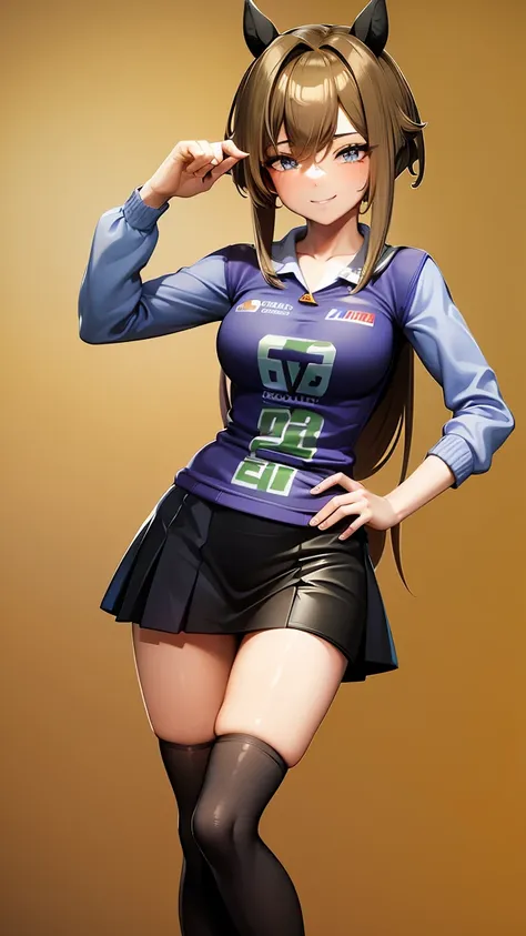 masterpiece, highest quality, high resolution, very detailed,(((schwarzgran))), (((wearing a jersey))), (((smile))), panty shot,...