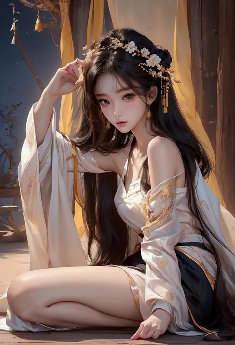 Best image quality、8K、masterpiece：1.3))、Realistic high-quality photos、Highest quality、 Beautiful face、Photos of slim models、Beautiful girl model、Young and pretty face、Beautiful model girl、A lovely and delicate face、Black Hair、Beautiful brown eyes、Young Bod...