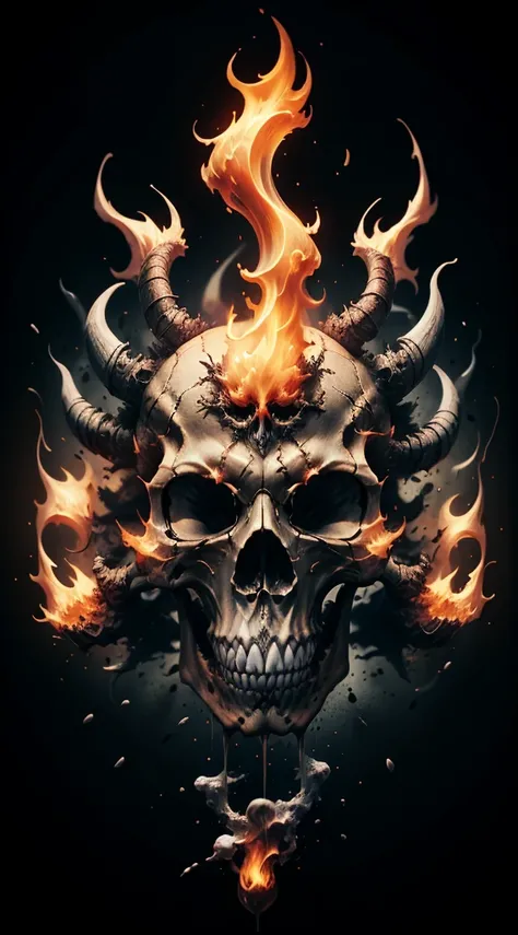 Fierce and terrifying hell skull shirt pattern HD large picture flame terrifying hell skull