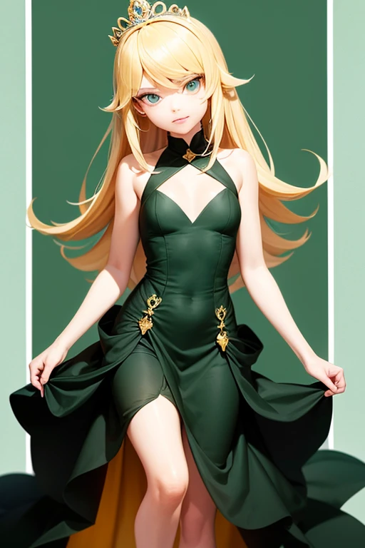 Ben 10 becomes a girl in a long blonde caboclo dress and tiara