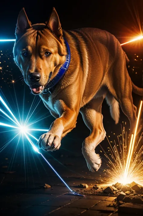 Dog transformed into super satayin destroys the earth with a laser from his mouth