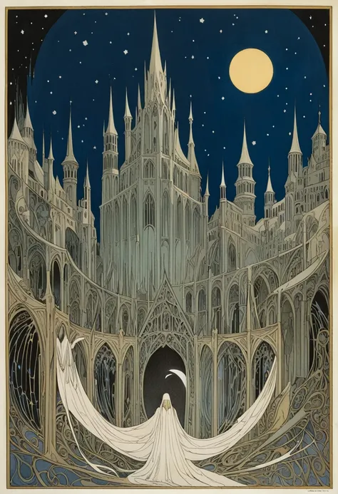 Ringwraiths in a Sleeping Town，Dorothy Lassrop (Dorothy Lathrop) absorb，Aaron Horkey&#39;s painting depicts，神秘风景absorb影,Luminous oil painting style，IncRedible futuristic images appear on the Miracle Stone， There is a lot of suspense, Dark, atmosphere, Dark...